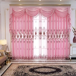 European High-grade Luxury Curtains for Living Dining Room Bedroom Simple Water-soluble Embroidery Curtain Custom Size Decor