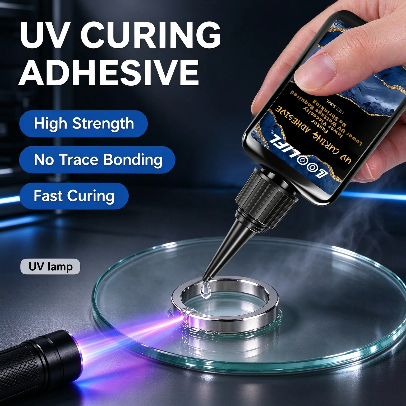 50ML Multi-purpose UV Glue High Strength UV Resin Curing Adhesive For Glass Acrylic Crystal Metal Crafts Making Jewelry DIY Tool