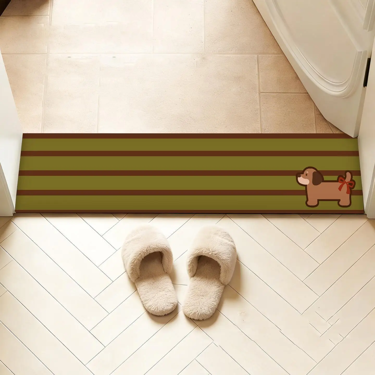 Cartoon Simple Style Mud Bathroom Door Threshold Mat Absorbent Non Slip Foot Wear Resistant Decorative Mat Easy Clean