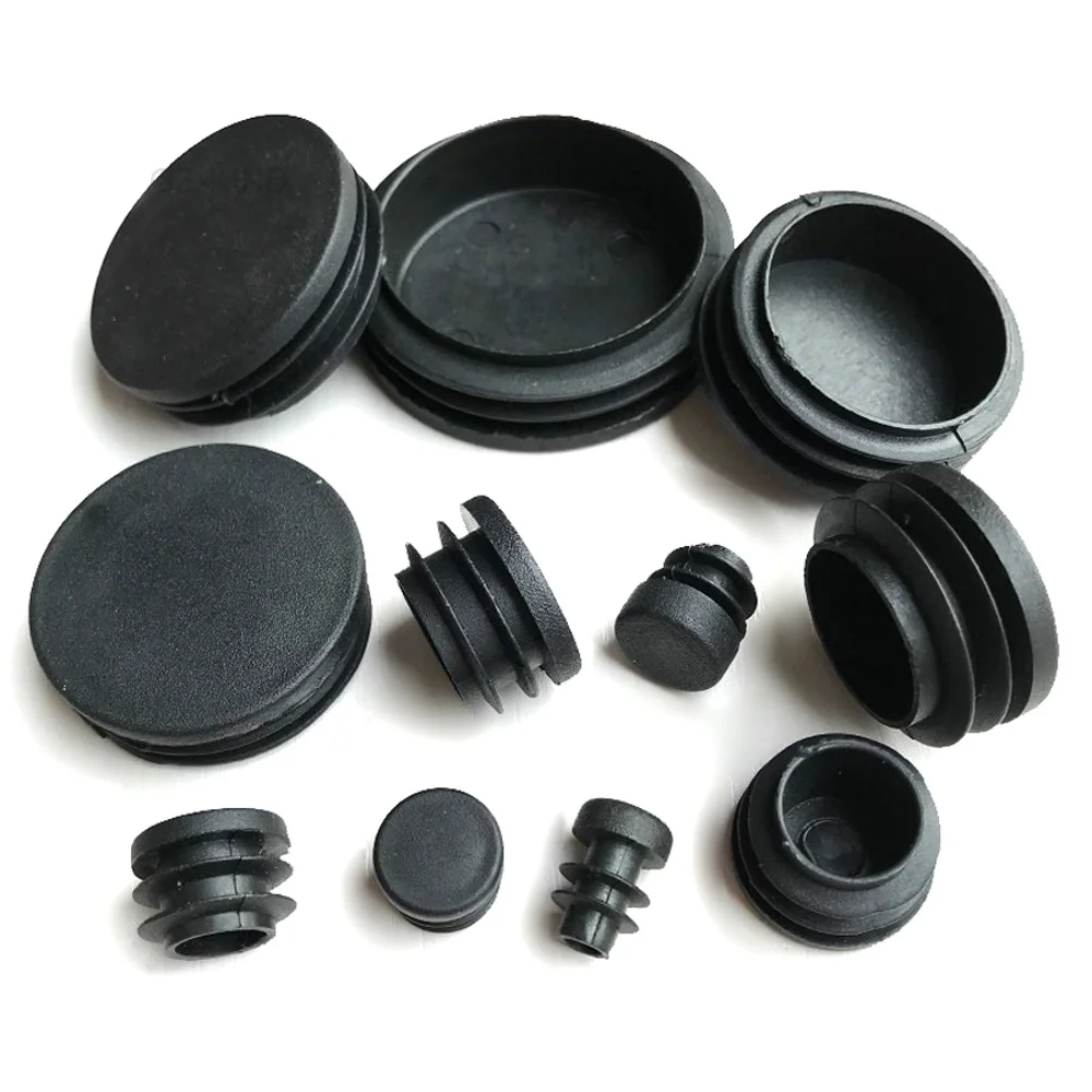 2/4/8 pcs Round Plastic Black Caps Pipe Caps Tube Inserts Bung 12mm 14 16,100mm