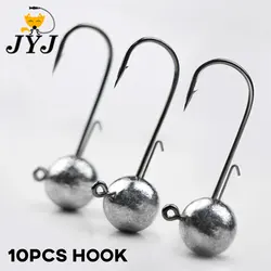 JYJ Fishing Hooks Hangnail 10pcs 2g 5g 7g Crank Head Hooks High-Carbon Steel Long Shank Jig Head For Soft Worm Fishing Pesca Tac