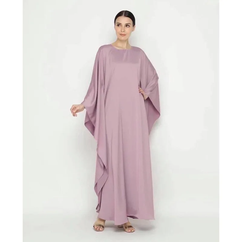 

Ramadan Loose Abaya Batwing Sleeve One Piece Muslim Prayer Dress Abayas for Women Dubai Kaftan Hijab Robe Jilbab Islamic Clothes