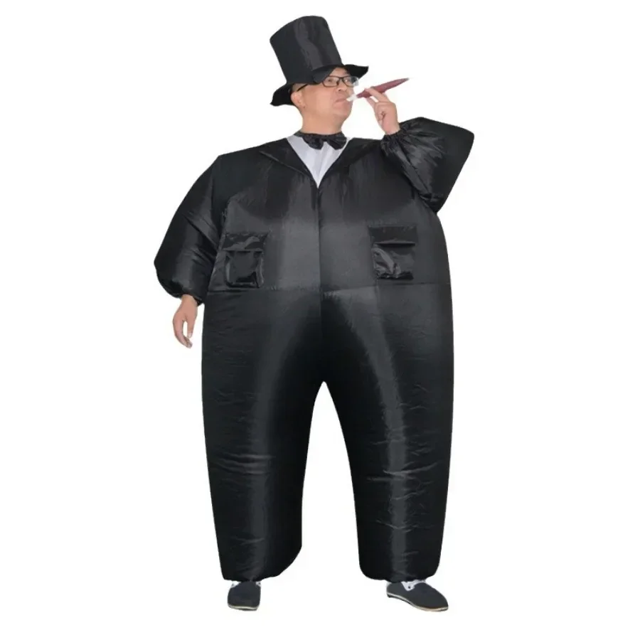 

Inflatable Black Tuxedo Suit Fun Groomsmen Suit Fat Gentleman Chub Fancy Dress Carnival Christmas Cosplay Costumes for Adult