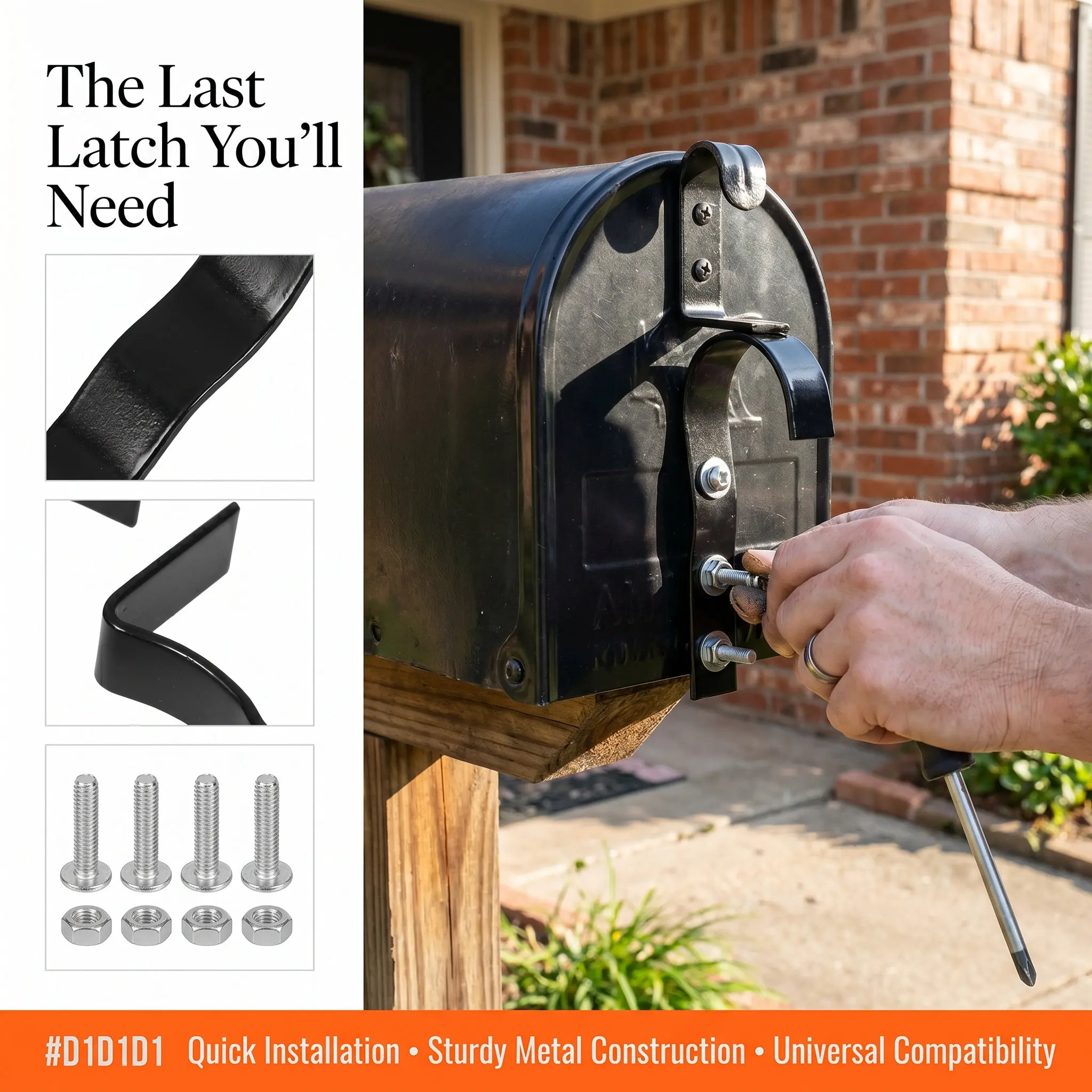 1Set Mailbox Latch and Handle Replacement Kit Robust Cast Iron Material Weather Resistant Long Life Mailbox Door Lock Repair Kit