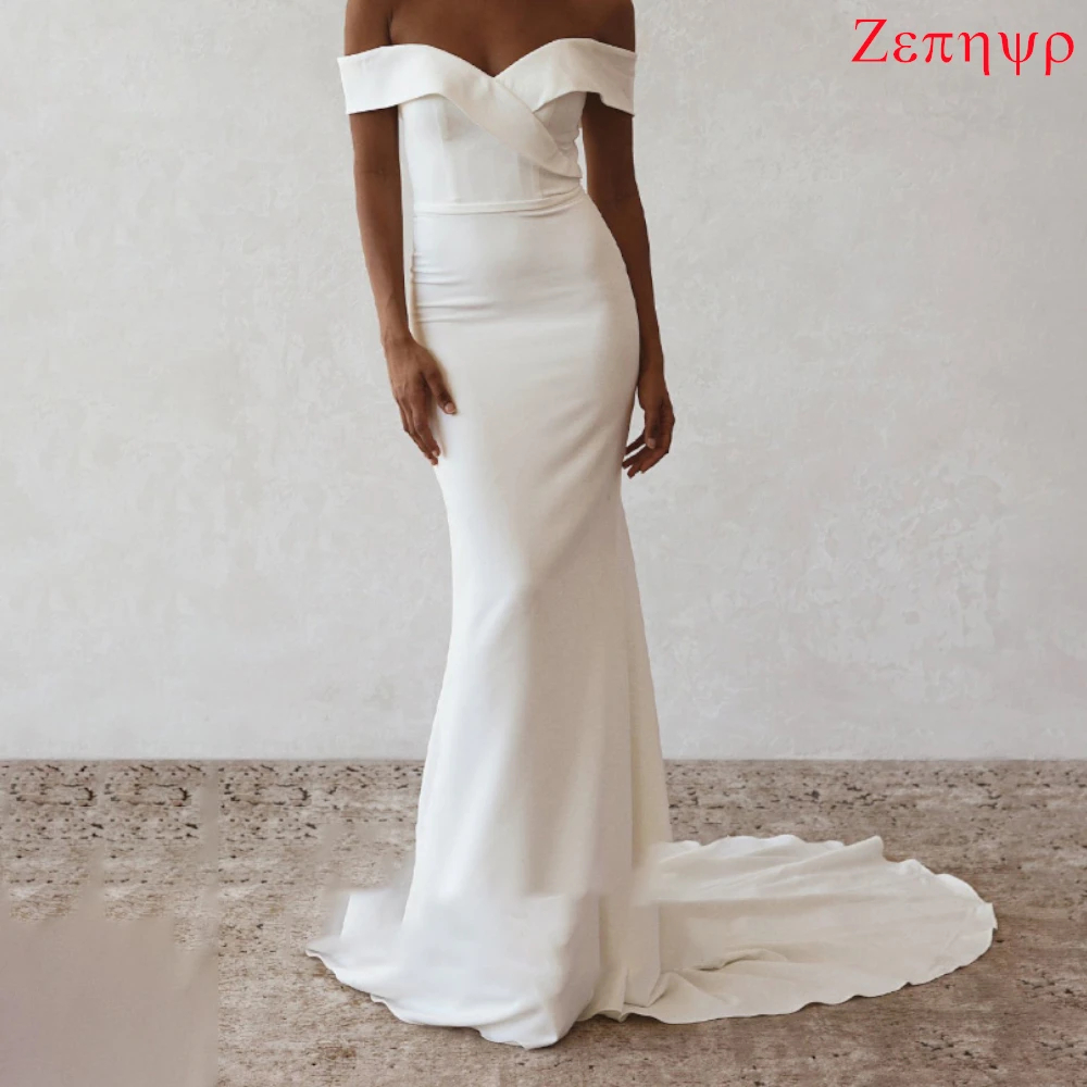 Customized White Chiffon Sexy Mermaid Formal Wedding Dress Modern Strapless High Quality Bridal Party Zipper Back Bridal Gowns