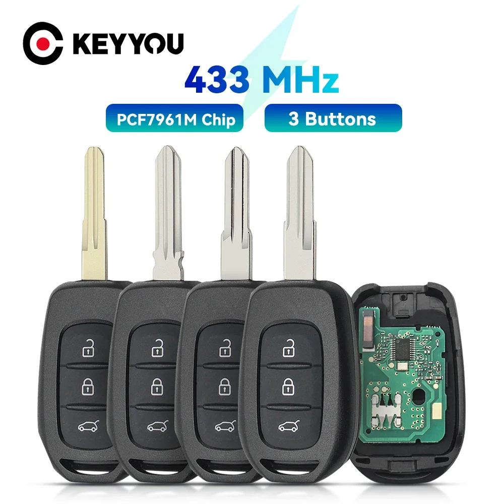 KEYYOU Car Remote Key For Renault Clio4 Sandero Master3 Symbol Trafic Dacia Logan Lodgy Dokker Duster 4A Chip 433MHz VAC102