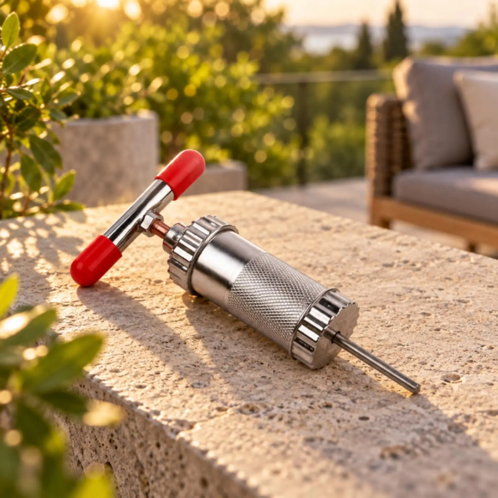 Mold Press Tool with Threaded Plunger Red Grip Handle for Shore Fishing Ground Forming
