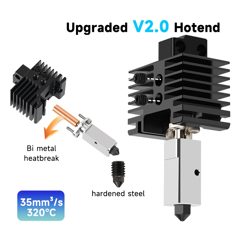 

Для бамбуковой лаборатории Hotend Upgrade 2,0 Version nozzle bambulab Bi Metal Fit Bamboo Bambulabs X1 X1C P1P P1S hotend P1P термистор