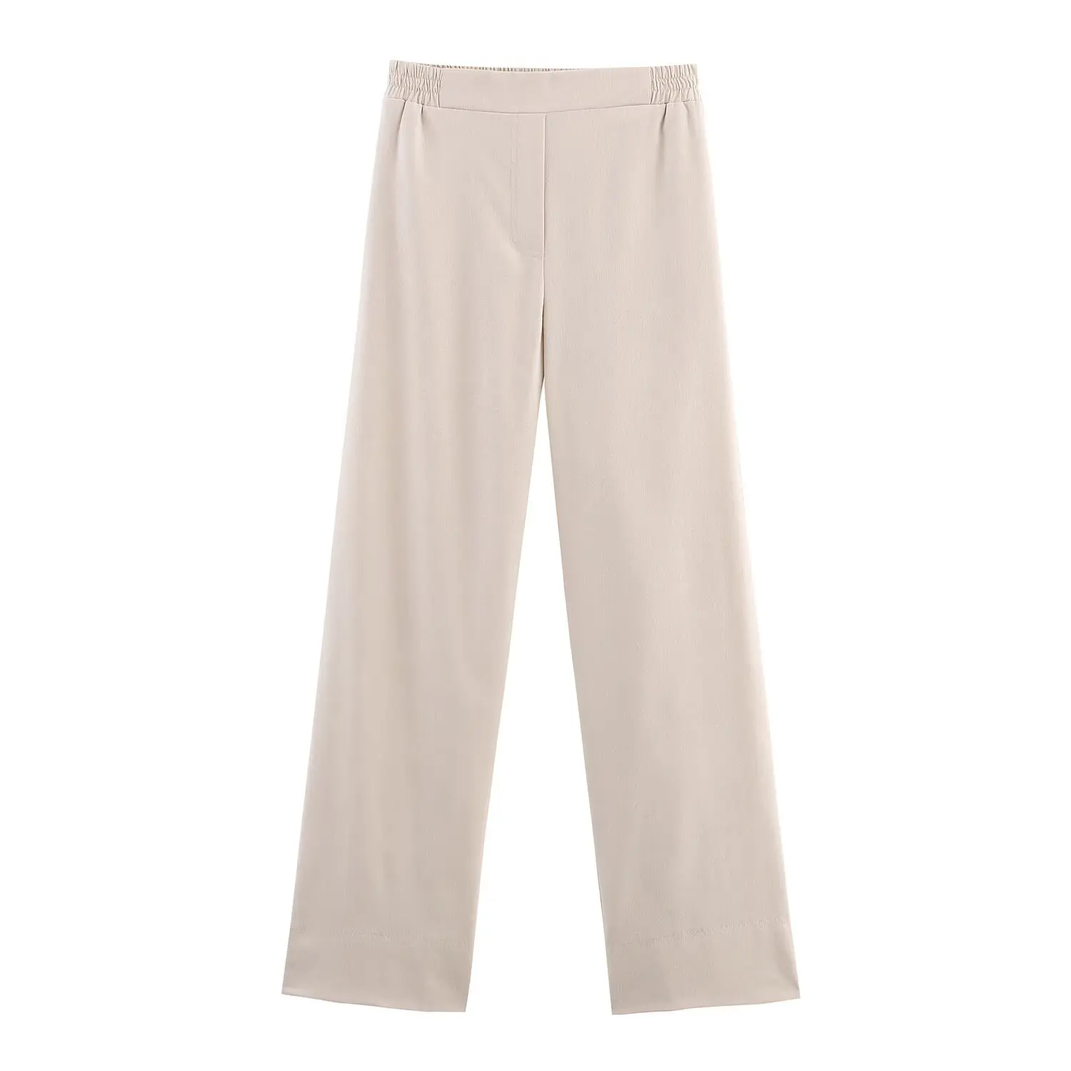 

NINE ZAR Women's Linen Double-Breasted Suit Jaet Wide Leg Pants Faionable Seven-Sve Long-Pant Suit Autumn Collection