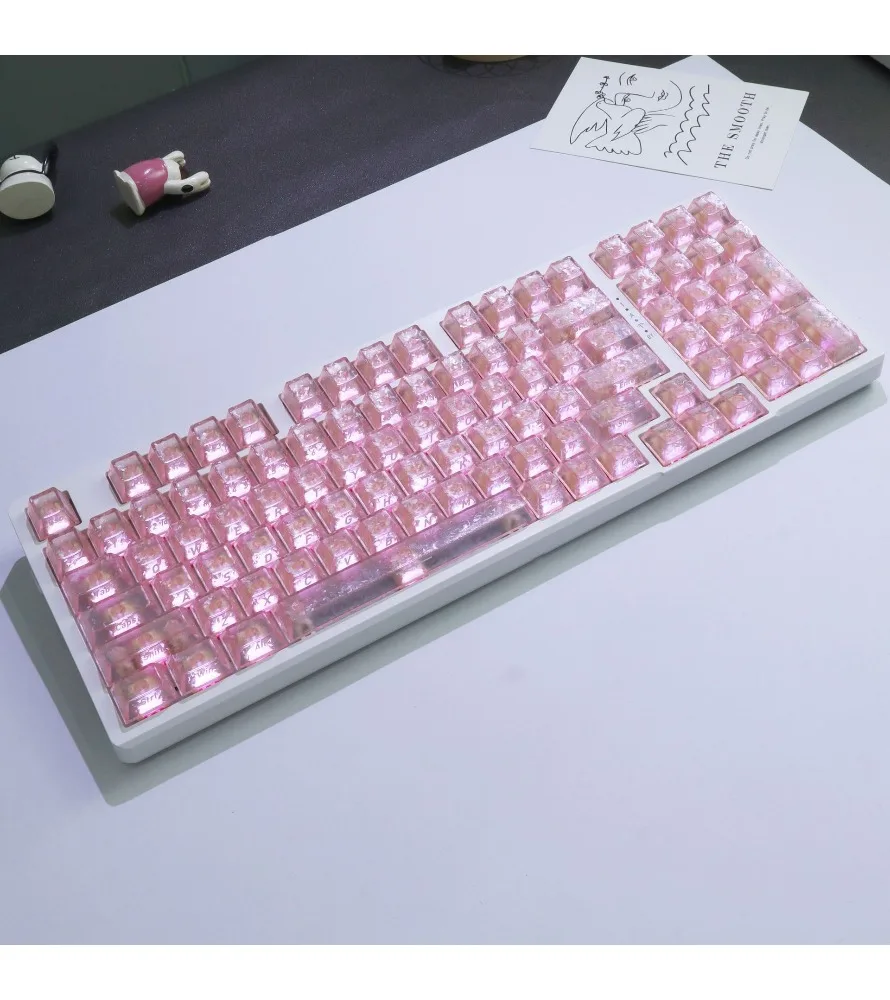 Keycap personality side engraving ice carbon pattern transparent magnetic axis mechanical keyboard keycap original high