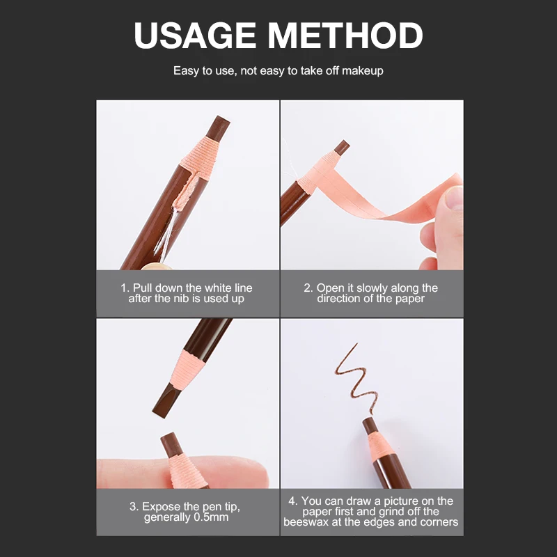 12pcs/set Eyebrow Pencil Makeup Eyebrow Enhancers Cosmetic Tool Art Waterproof Stereo Types Eye Brow Pen Beauty Make up Set