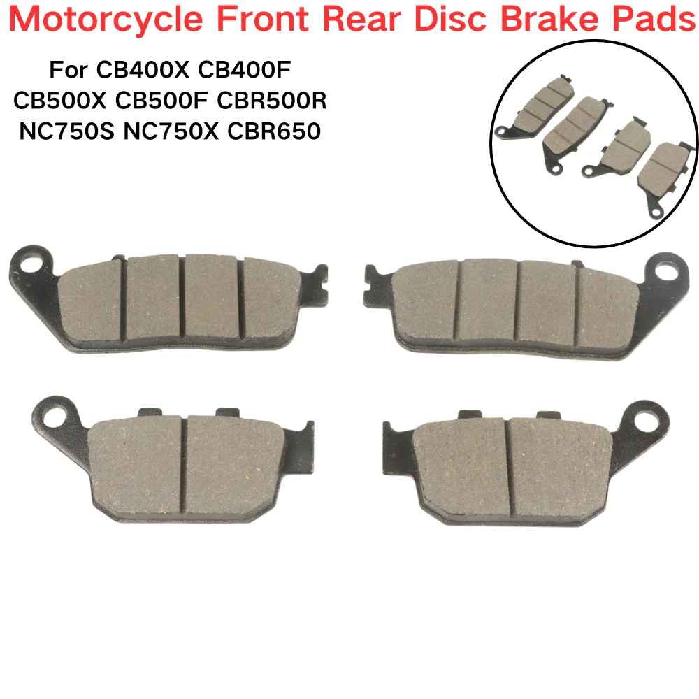 Motorcycle Front Rear Brake Pads for XL600 Transalp VTR250 NC750X CB400X/F CBR250 CBR300 CB500 CBR650 NC700X NC750 FMX650 ATV
