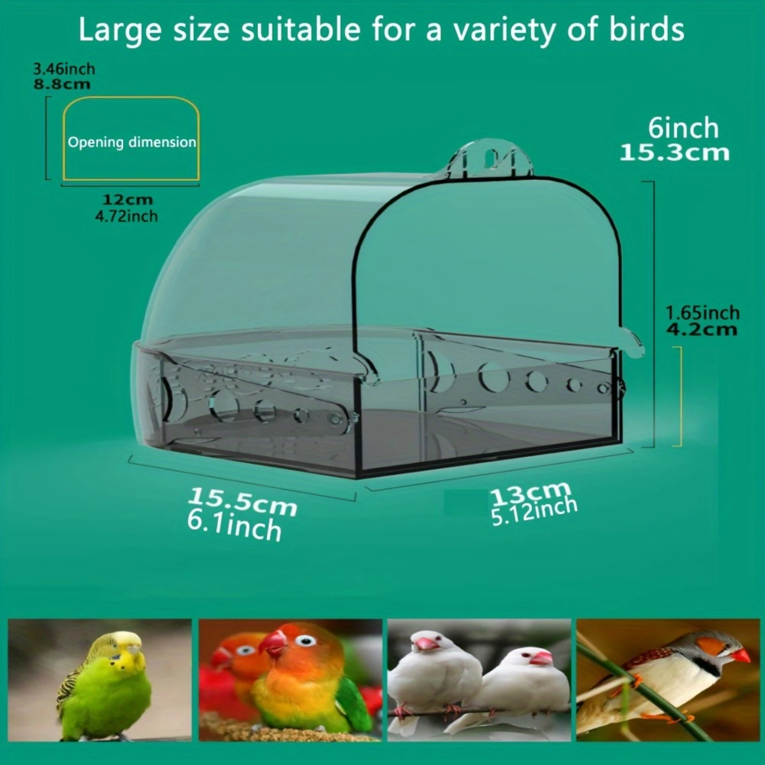 Bath Box for Small Pets - Bird Feeding Bowl, Wall-Mounted Bird Bathhouse, PC , Suitable for Variety of Birds - 1pc Set