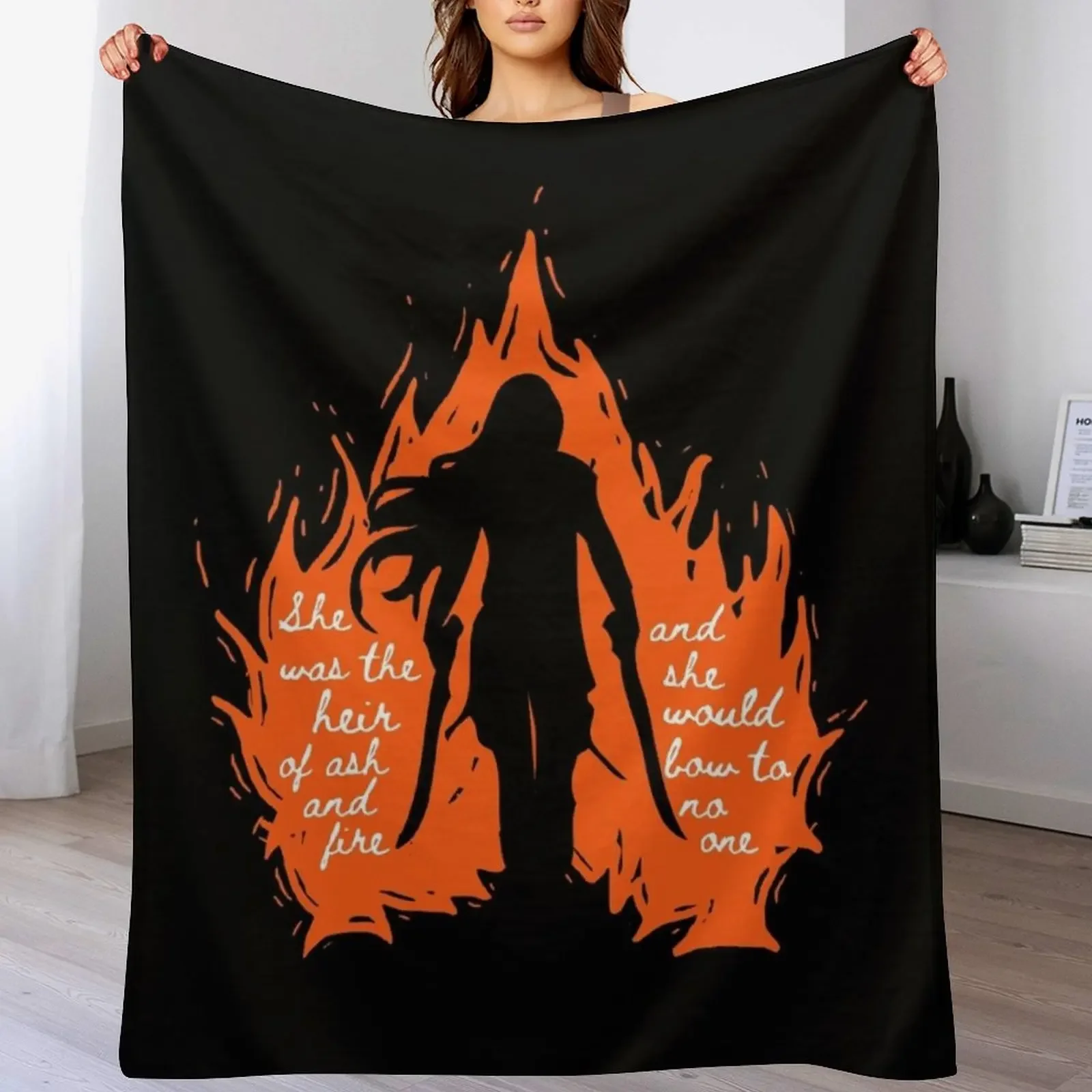 She was the heir of ash and fire Throw Blanket Vintage Thin Luxury Thicken Blankets