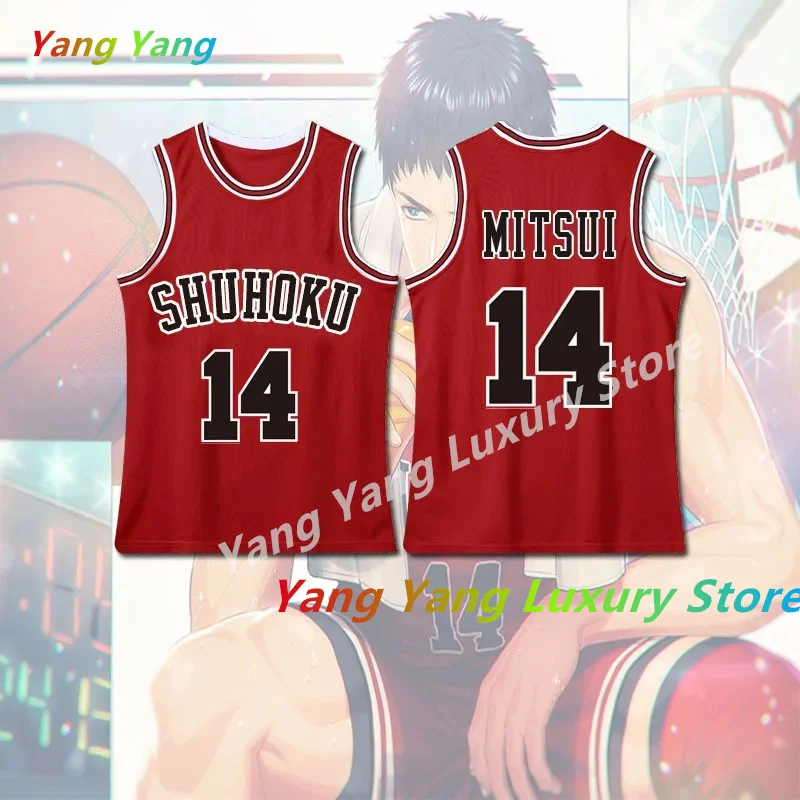 Anime Sakuragi Hanamichi Slam Dunk Jersey Shohoku School Basketball Team Uniform Sportswear Kaede Rukawa Costume Men Vest TOP