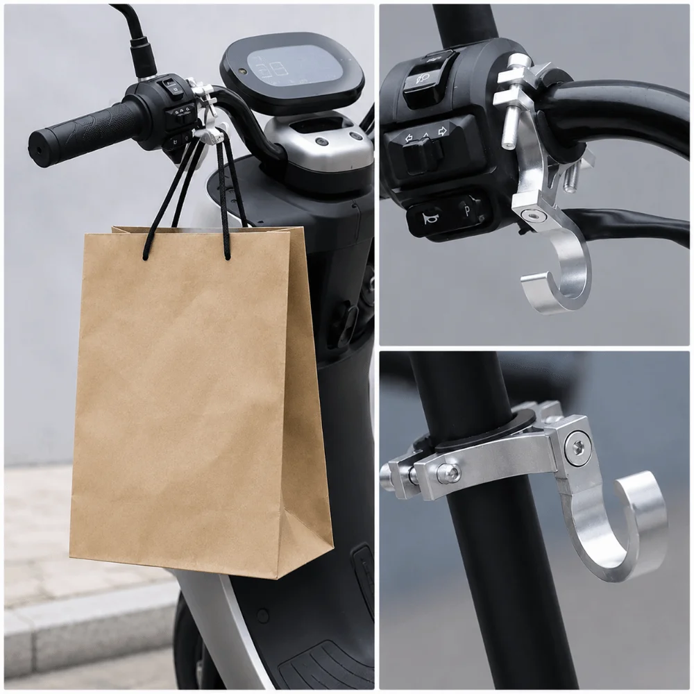 2PCS Aluminium Alloy Electric Scooter Hook Versatile Easy Installation Universal Hanging Hook Heavy Duty