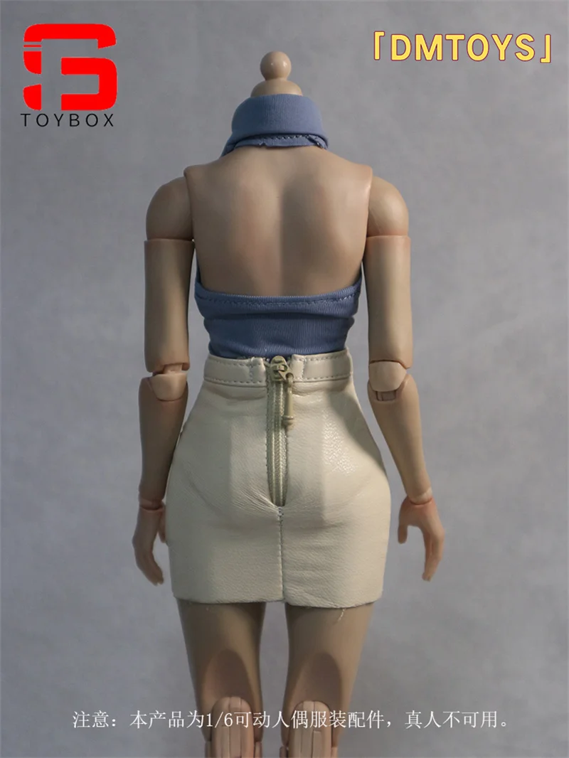DMTOYS 1/6 เสื้อแขนกุดหนังกระโปรงสั้นสถานที่ทํางานเลขานุการเสื้อผ้ารุ่น 12 ''ทหารหญิง Action Figure Body