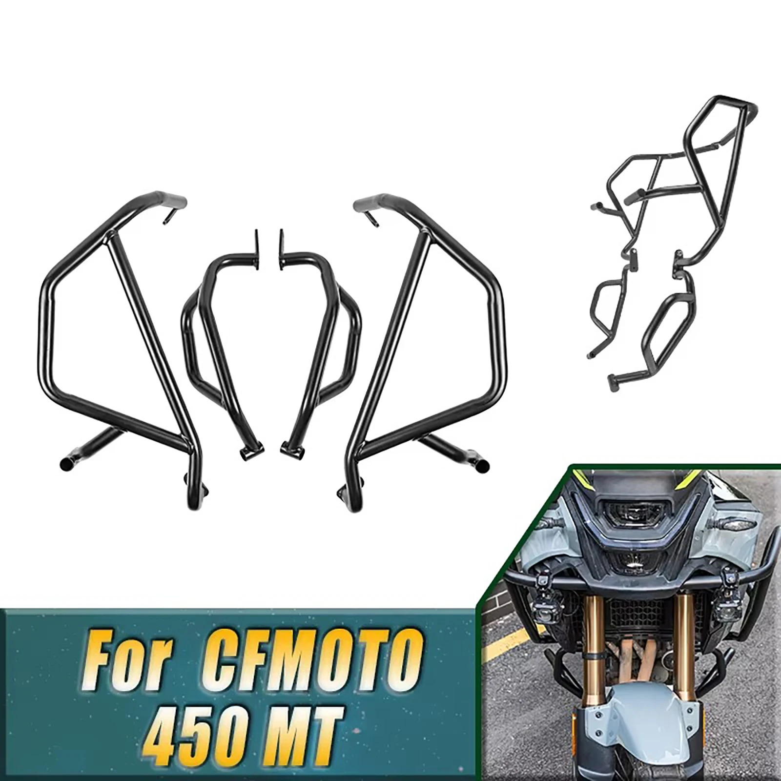 For CFMOTO 450MT 2024 2025 Engine Guard Highway Crash Bar Motorcycle Frame Protection Upper Lower Bumper 450 MT Accessories