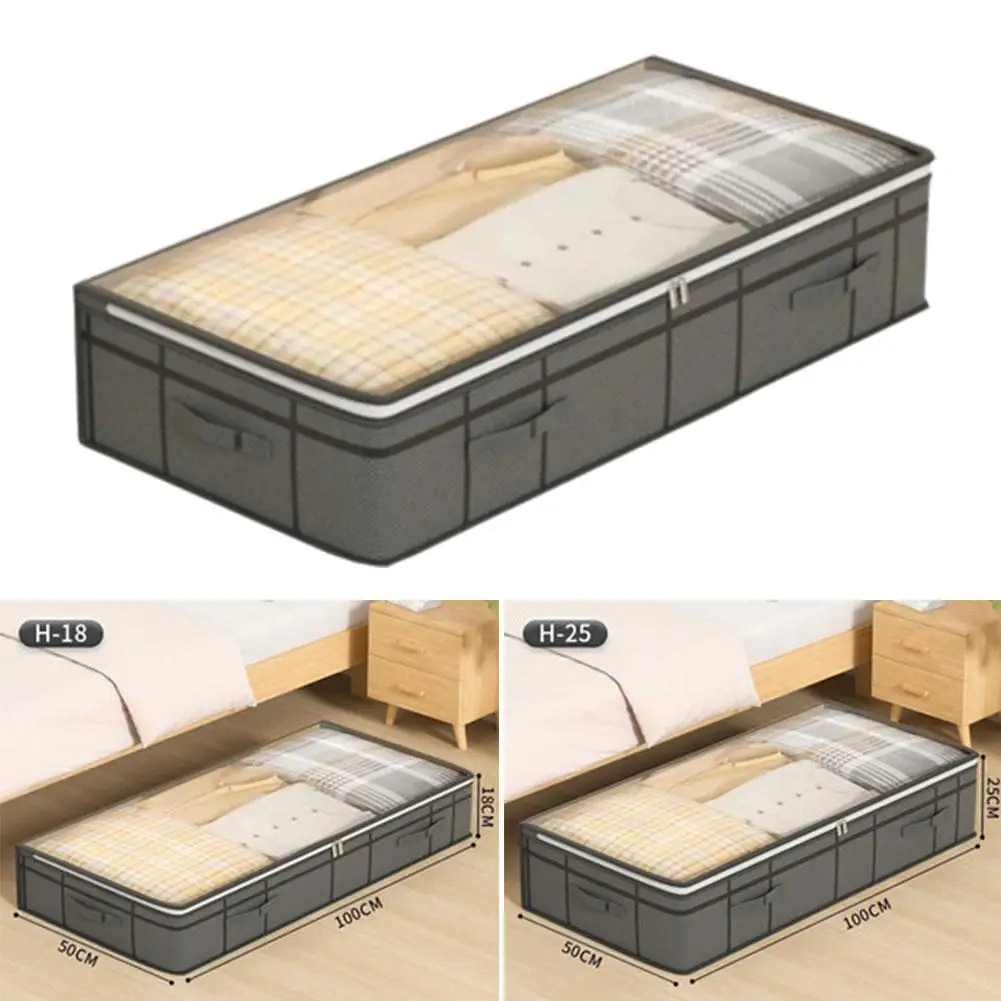 Large Clothes Storage Bag Under Bed FoldableVQuilt Storage Bedroom Dormitory Organizer Bag for Home Sorted Storage I4L7