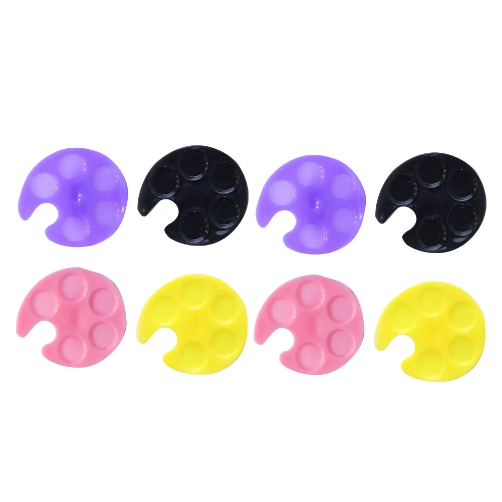 

8pcs Premium Plastic Nail Art Ring Tray Mini Mixing Palette For Manicure Color Mixing Tool Portable Design Accessory For Nail