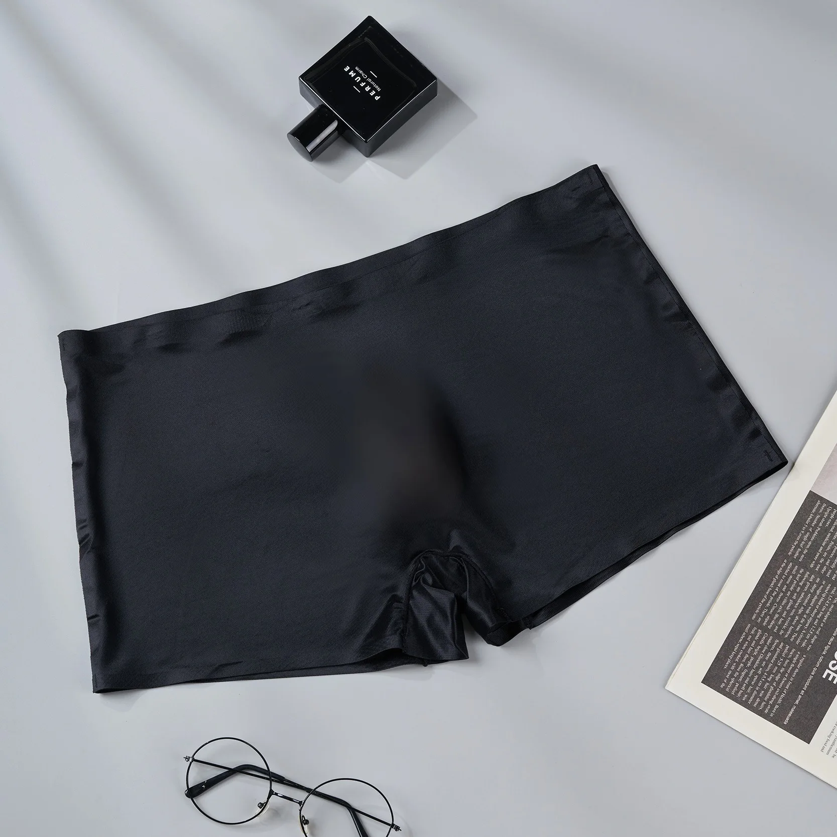 الحرير الجليد مثير الرجال سراويل داخلية سلس رقيقة جدا تنفس سراويل بوكسر بلون التجفيف السريع ثلاثية الأبعاد الحقيبة السروال #2