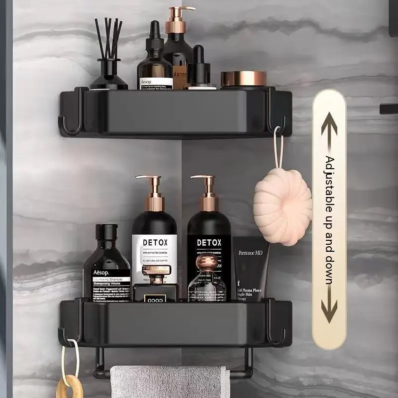 No Punching Shelf Shower Toiletries Holder Rack Storage Rack Multi-Layer Organizer Support Home Bathroom Accessories