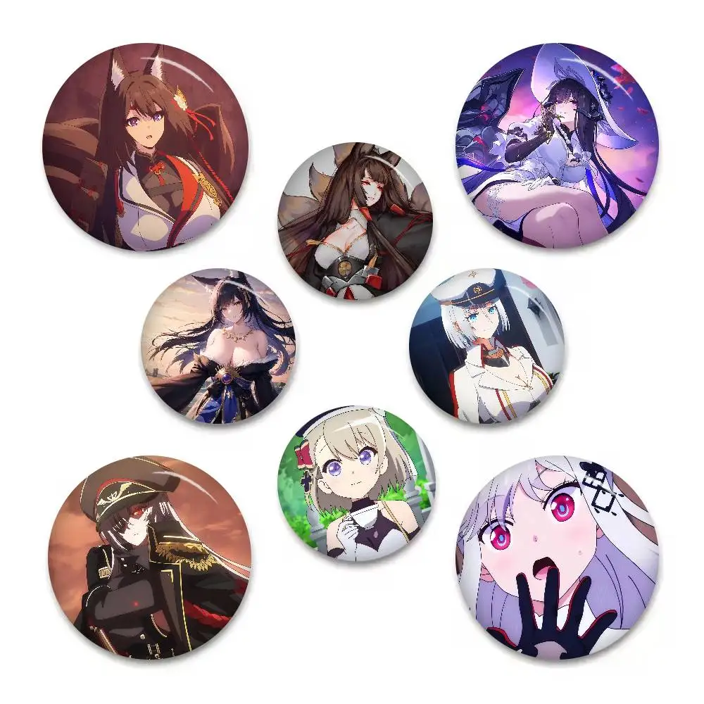 Popular Games Azur Lane Anime Brooches Cute Cartoon Badge Jacket Jeans Lapel Pin Gift Accessorie