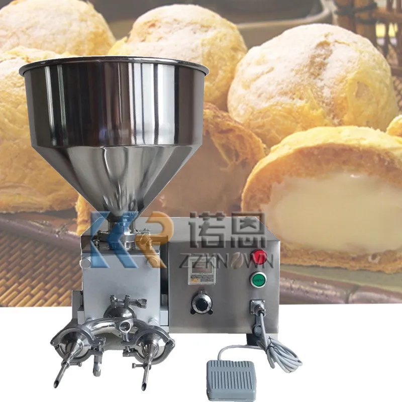 

Automatic Cup Cake Cream Filler Puff Butter Jam Injection Machines Electric Donut Bread Cream Filling Stuffing Machine