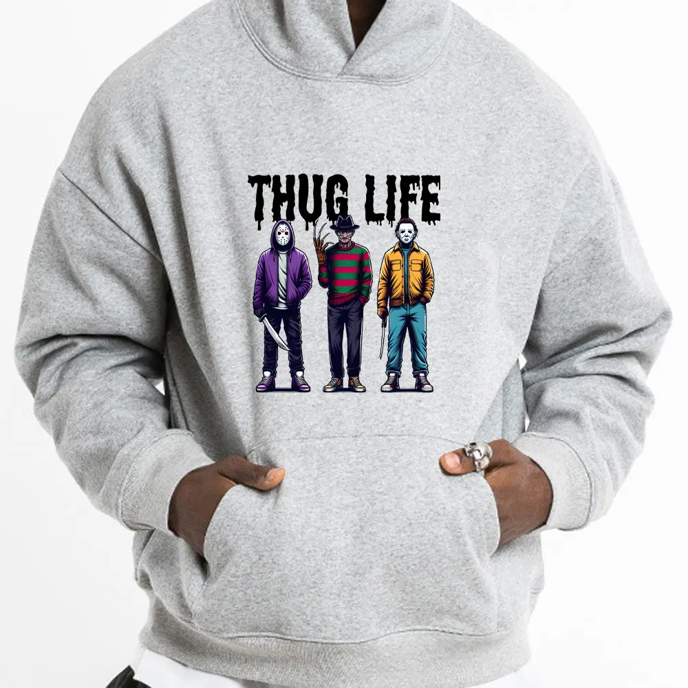 Thug life Halloween Vrienden Kleding Patches Opstrijkbare Transfers Horror Stickers Voor Hoody Diy Thermo Stickers Druk Warmte Badge