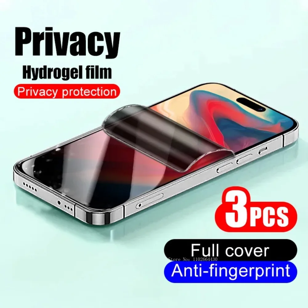 3Pcs Not Glass Soft Full Cover Soft for iPhone 16 Pro Max Privacy soft film 15 Plus 14 Screen Protector 13 12 11 Protective Film