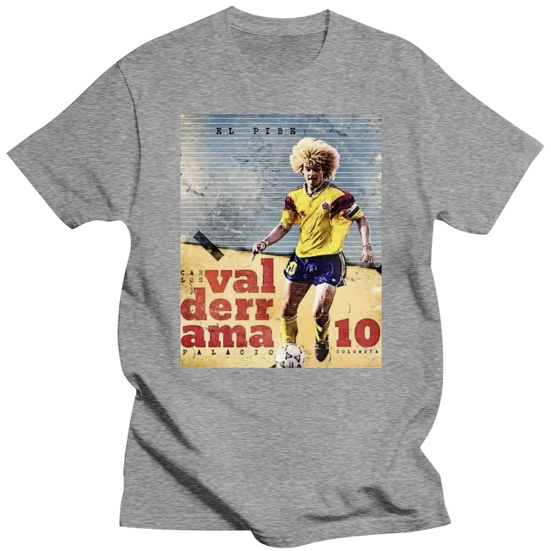 T-Shirt Maglia Carlos Valderrama Colombia Calcio Vintage Anni 80 1 S-M-L-Xl Superior Quality Tee Shirt