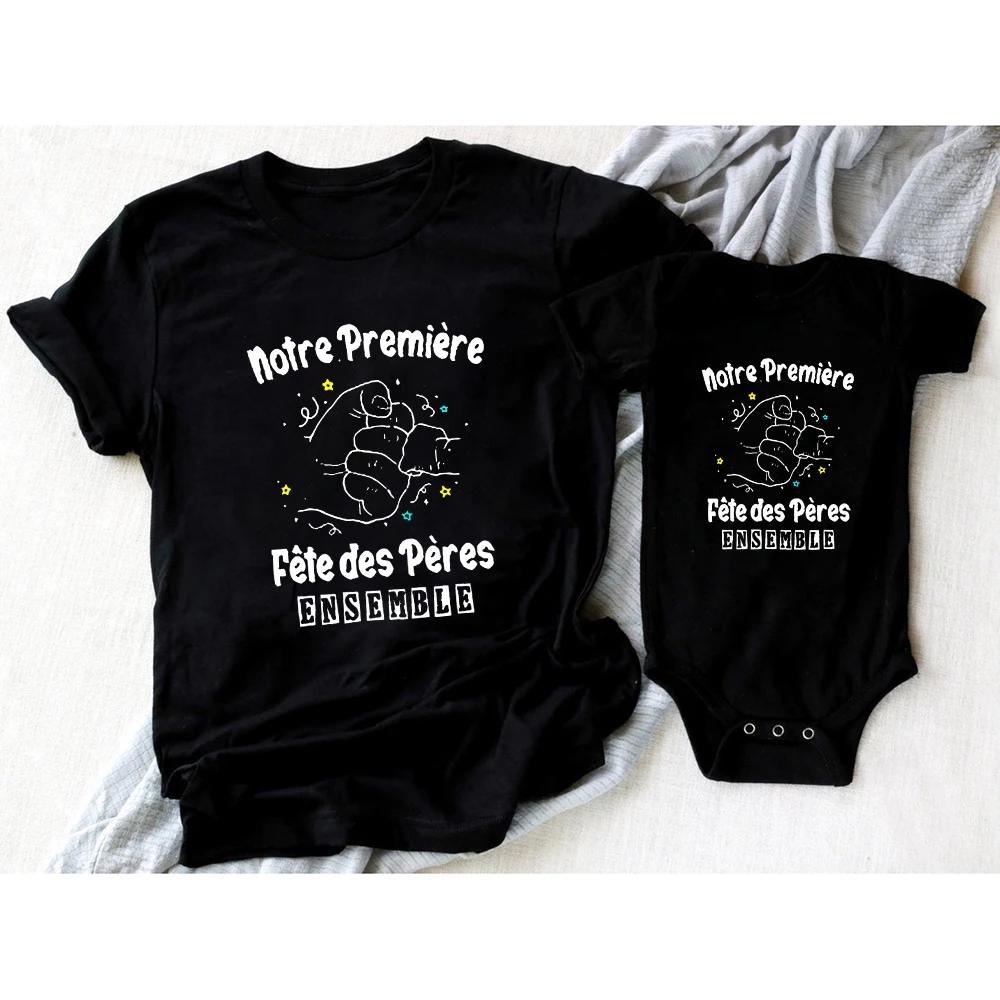 

Our First Fathers Day Together Matching Outfits Matching Dad and Baby Shirts Fathers Day T-Shirts Fathers Day Gift