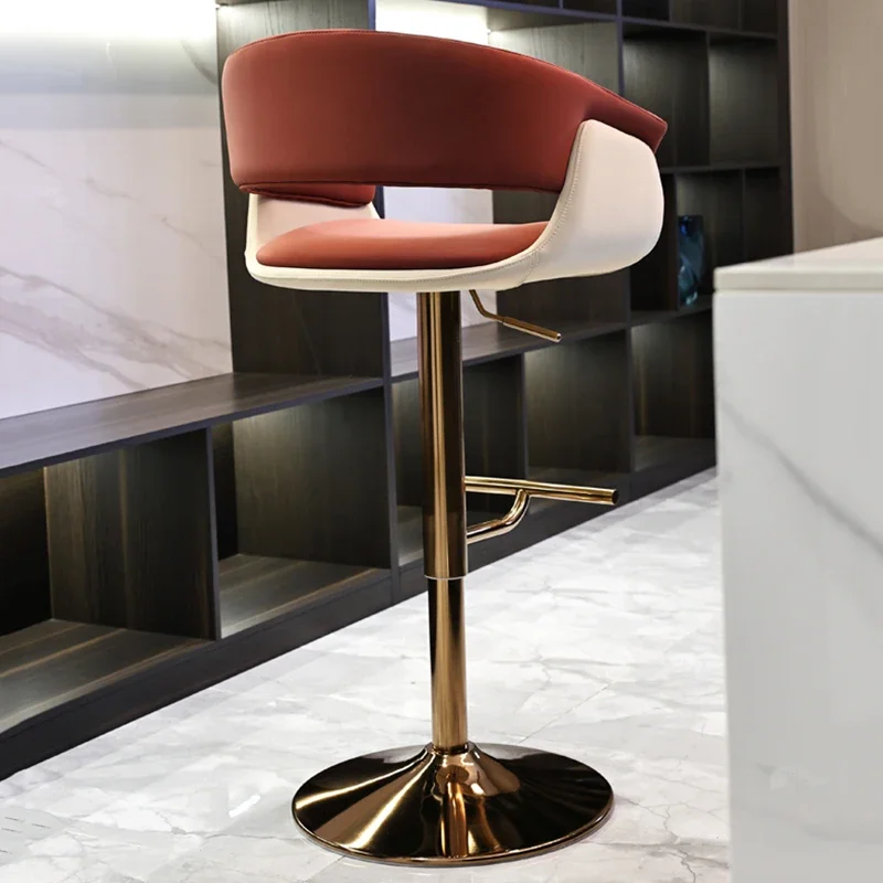 Quality Leather Bar Chairs Nordic Brown Trendy Modern Design Bar Chairs Living Room Swivel Taburete Cocina House Accessories - Image 5