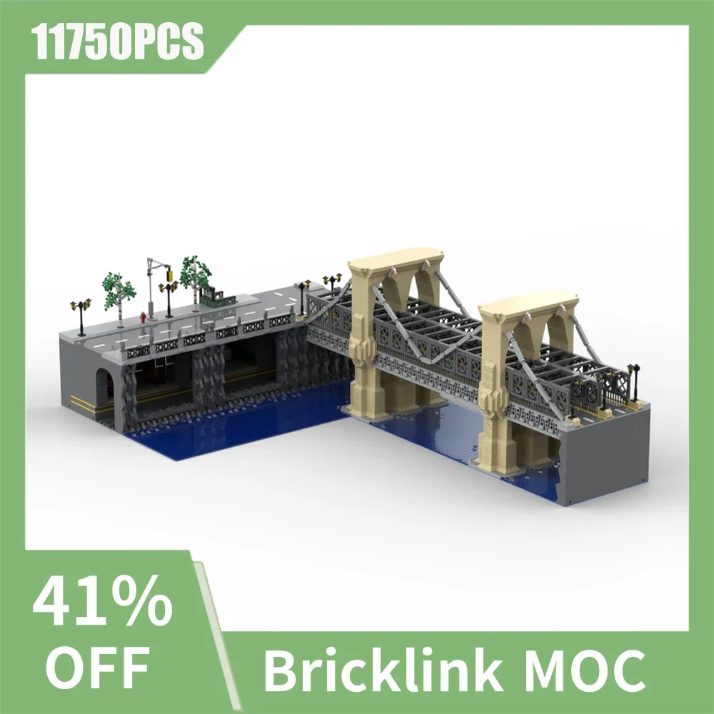 

11750 шт., хит продаж, вид на улицу, Moc, модульная станция метро Нью-Йорка и модель моста, креативные идеи, детские игрушки, подарочные блоки