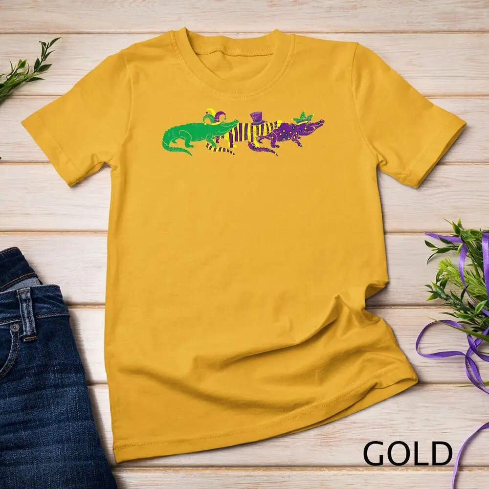 Mardi Gras Alligator Beads Festival Animals Lover Jester Hat t-shirt Unisex