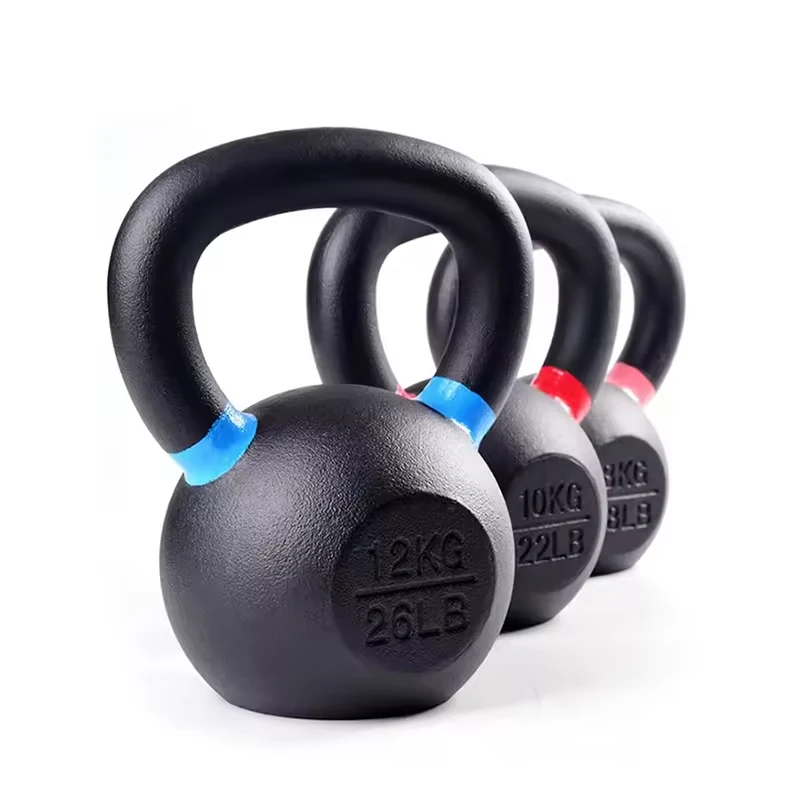 4-48kg Gusseisen-Kettlebell-Set für Zuhause mit individuellem Logo, für Bodybuilding, Fitness, Wettkampf und Workout