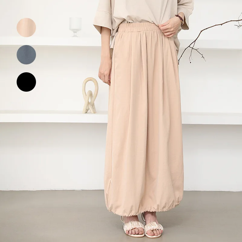 Lotte Elastische Hohe Taille Bodycon Puff Rock Sommer Mode Neue Halb Rock Einfarbig Mid-länge A-linie Rock