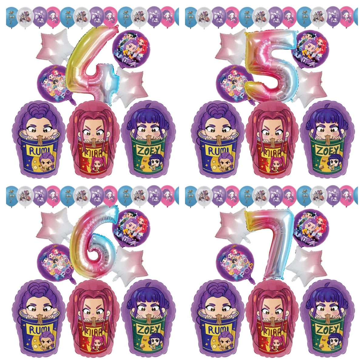 Kit de ballons en aluminium Demon Hunters K-Pop, 20 pièces/ensemble, ballons numérotés pour l'anniversaire des enfants, fournitures de fête Demon Hunters
