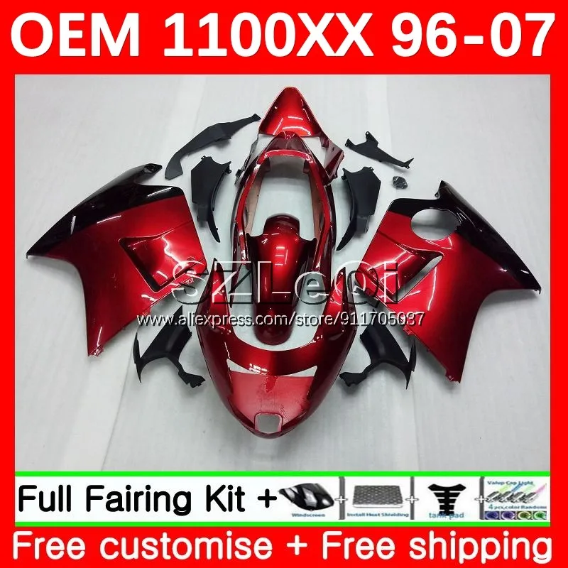 OEM Blackbird For HONDA Wine red CBR 1100 XX 58No.1 CBR1100XX 1996 1997 1998 1999 2000 2001 1100XX 02 03 04 05 06 07 Fairing