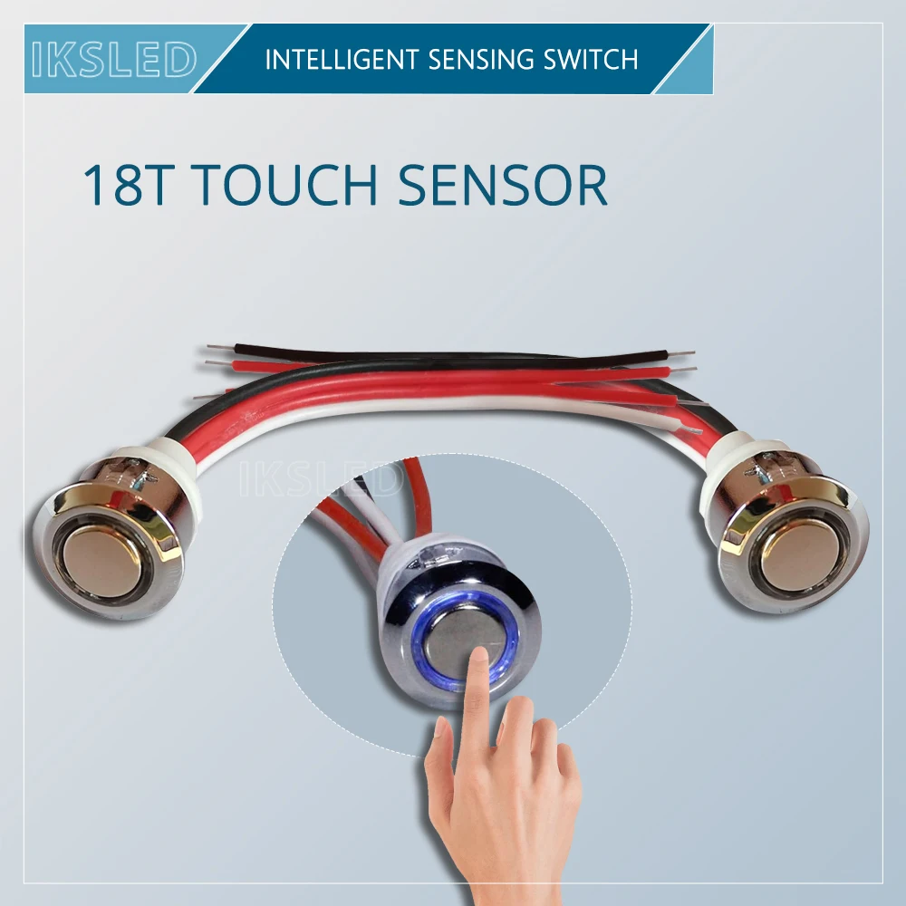 

17 мм монтажное отверстие 4A DC 5 В 12 В 24 В бесступенчатый сенсорный светодиодный диммер для светодиодной ленты DIY светильник для шкафа-кровати