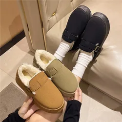 Snow Boots Women Fur Flats Platform Ankle Shoes 2024 Winter New Warm Short Plush Boots Walking Cozy Female Casual Zapatillas