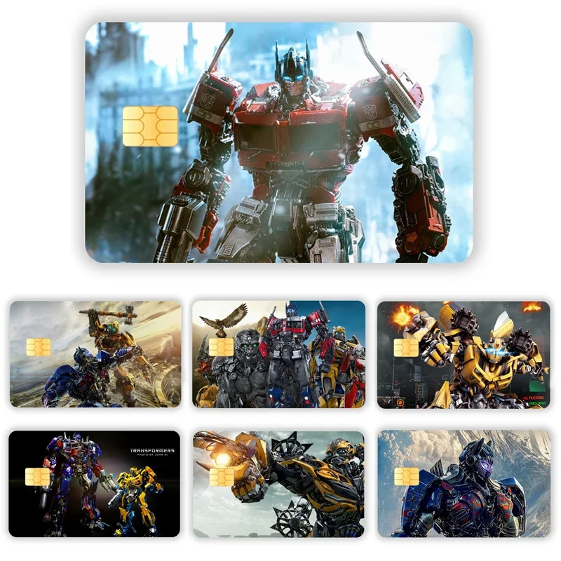 Transformers Cartoon Credit Card Skin Stickers Debit Bank Charge Card Protective Film Waterproof Sticker Decoration