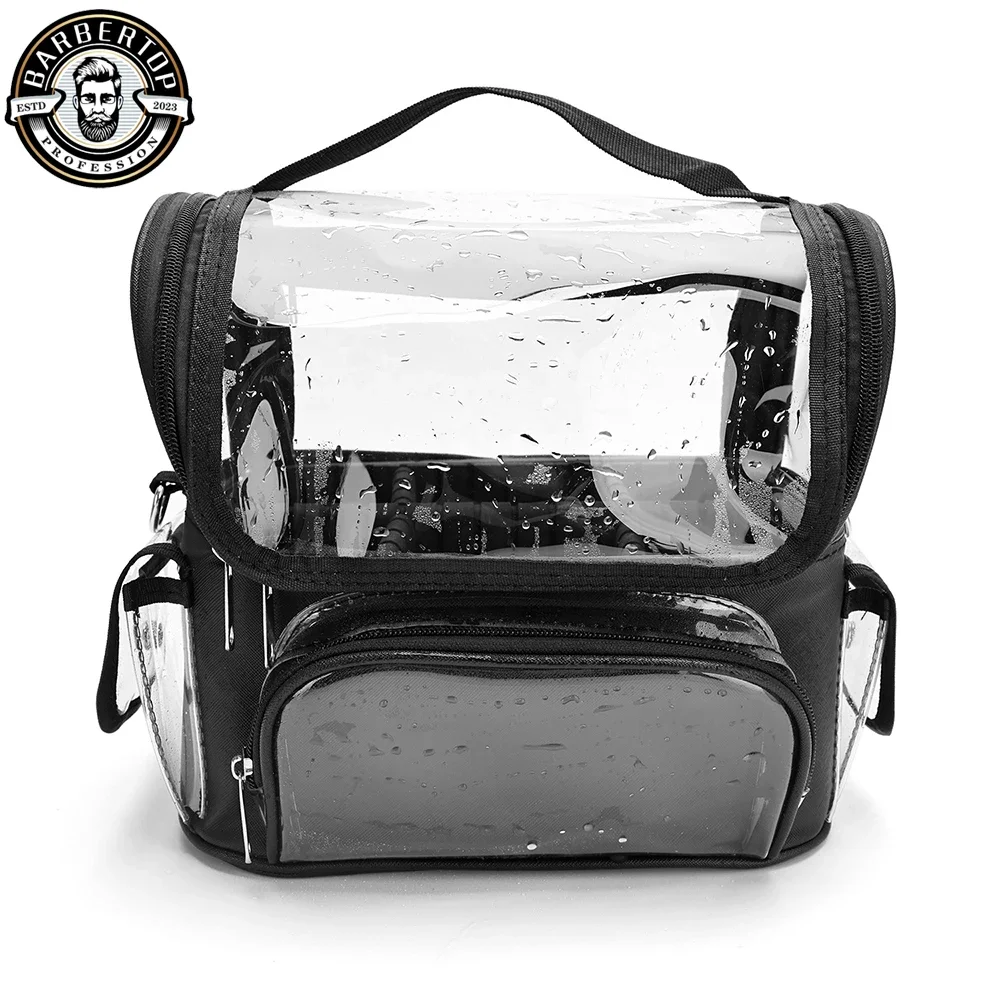 Barber Cosmetic Bags High-Capacity Salon Makeup Tool Backpack Hairdressing Storage Box Transparent Waterproof Travel Handbag