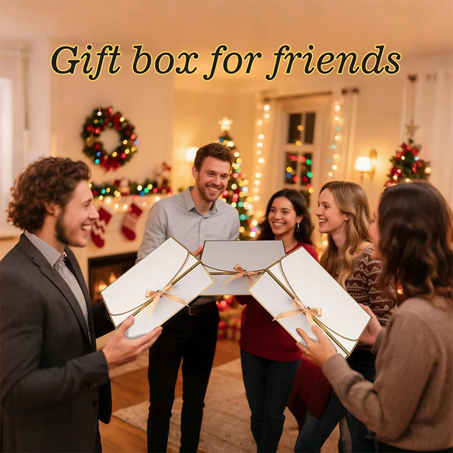 10er-Pack große Geschenkboxen aus Goldfolie mit Deckel, 10,6 x 7,8 x 3,1 Zoll, luxuriöse Geschenkboxen für Brautjungfern, weiße Geschenkboxen für Präsente – Detail 4