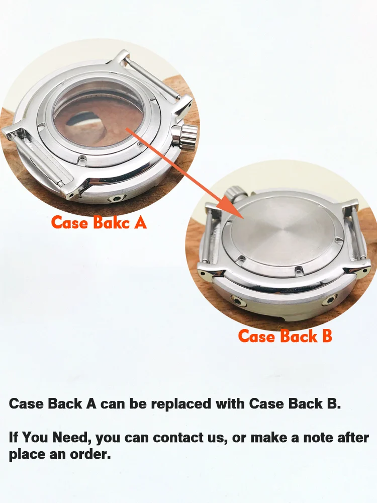 47mm Tuna Can Watch Case NH35 NH36 Case Fit For NH34 NH35 NH36 7S26 Movement Transparent Back Cover Sapphire Crystal Glass Cases