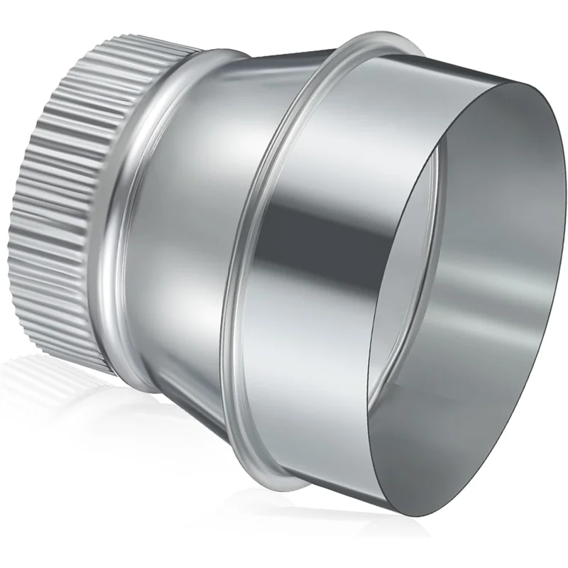 

5 Inch To 4 Inch Duct Reducer Increaser Galvanized Steel Air Duct Adapter Round Crimped Pipe Connector Fitting Coupling