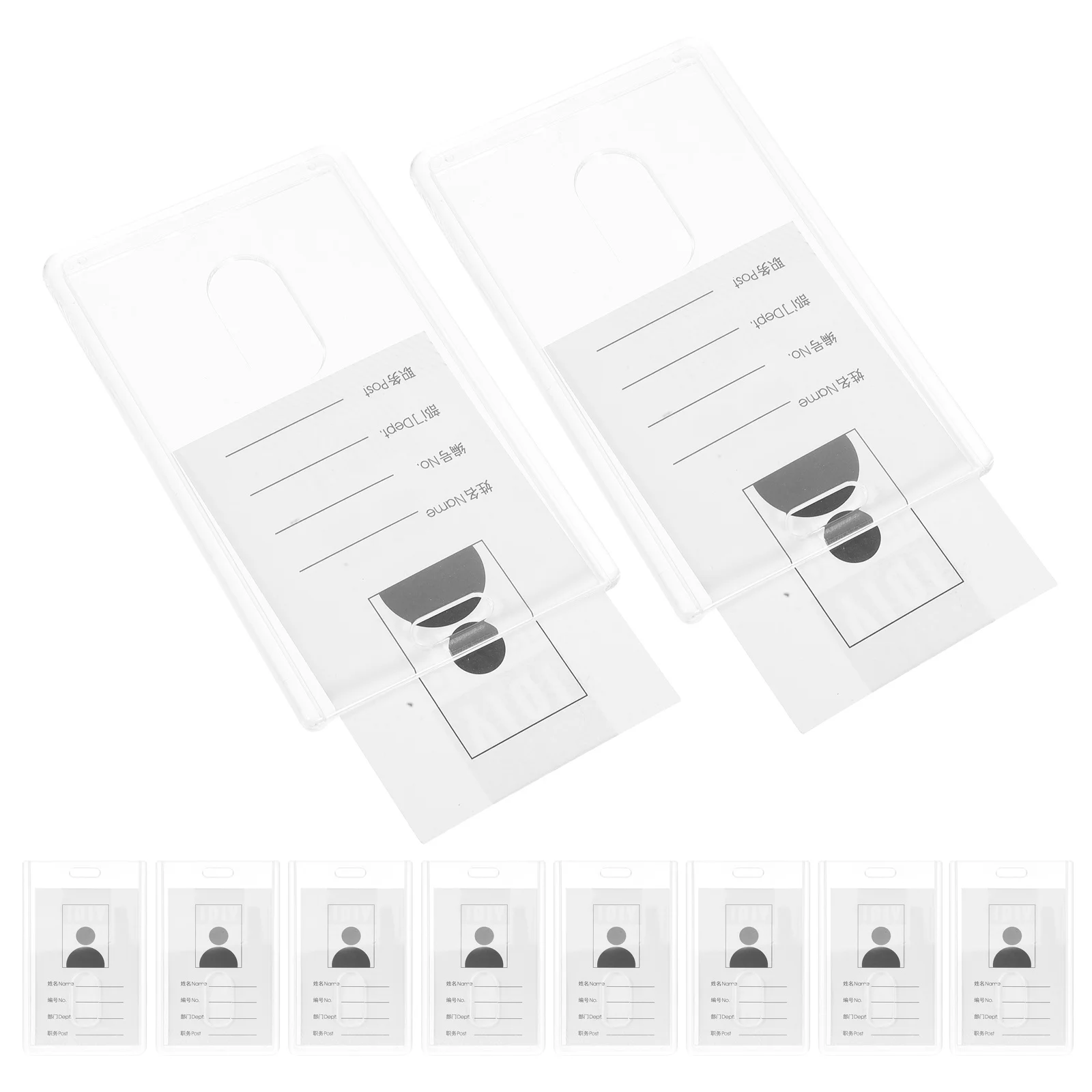 

15Pcs Id Card Holder Sleeve Clear Badge Cover Heavy Duty Reusable Protector for Employee Student Access Card Identity Badge