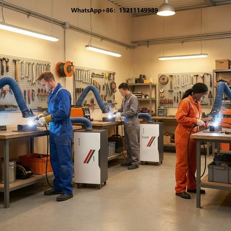 New Carbon Steel Industrial Dust Welding Fume Extractor Mobile High Efficiency 99% Dust Removal Equipment 2 1200CFM