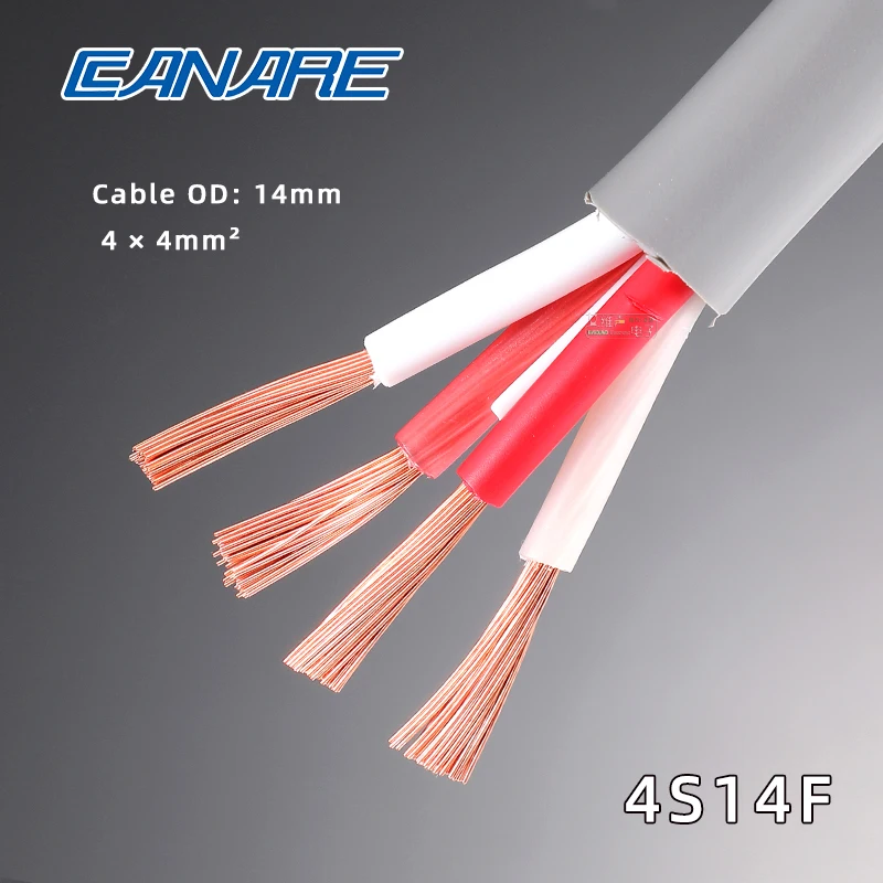 CANARE 4S14F Kabel głośnikowy 12AWG 4×4.02mm2 4-żyłowy przewód pasuje do 150-2500W Koncerty Teatrers Okablowanie inżyniera Głośnik główny dużej mocy