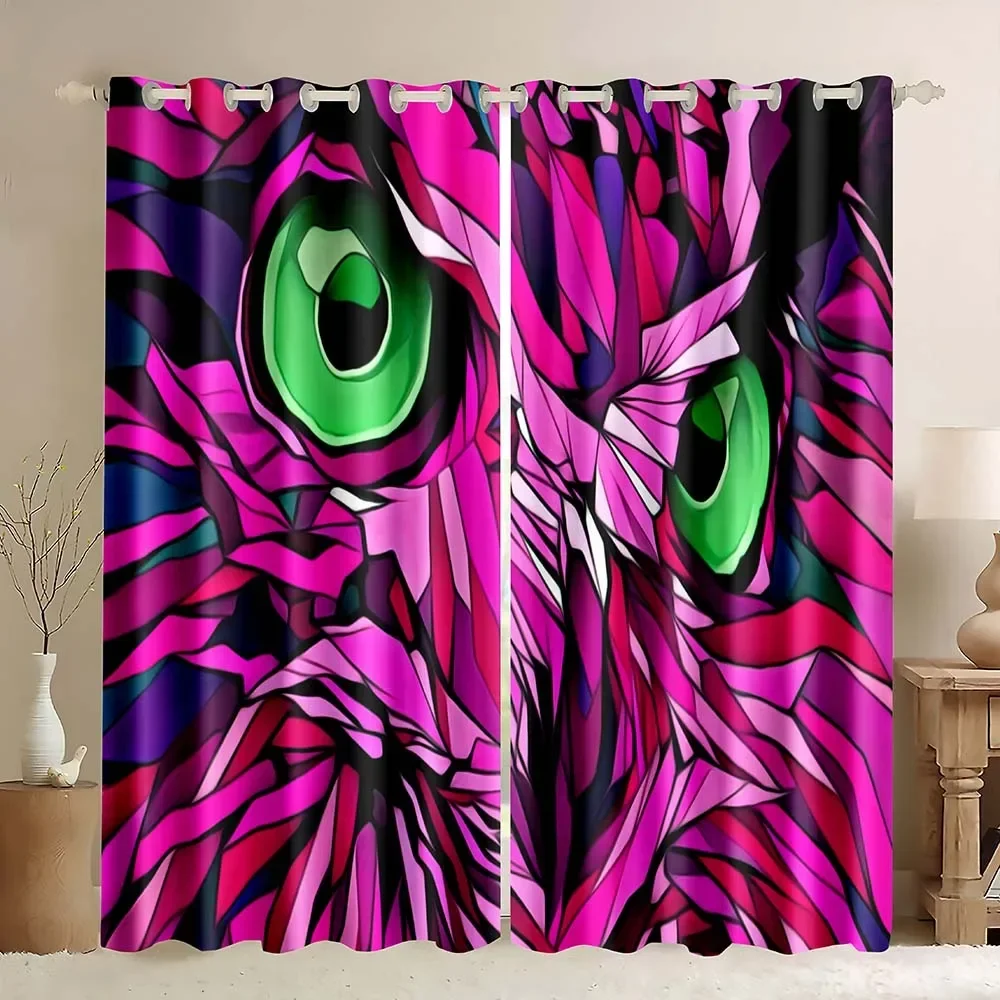 Geometric Window Curtains,3D Rendering Abstract Art Blackout Curtains Geometry Rectangle Modern Window Curtains Geometric Cube
